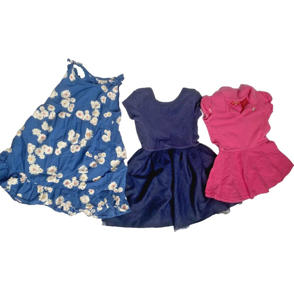 Girl's LOT of 4 Dresses Osh Kosh, US Polo, Old Navy, ...Floral, Classic -Size 3T